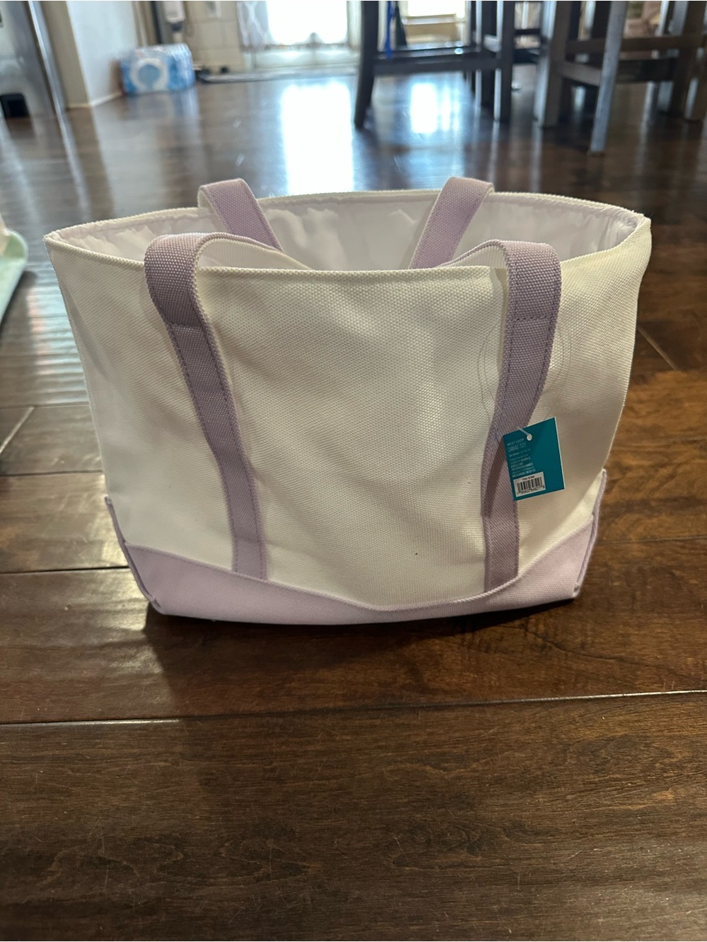 Canvas Tote Bag with Lavender Trim - Women's Everyday Carry